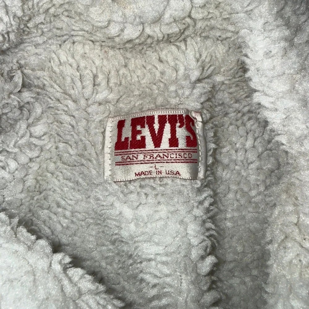 Levis Sherpa Trucker Jacket Mens L‎ Blue Fair Vintage 70609 Denim Made in USA